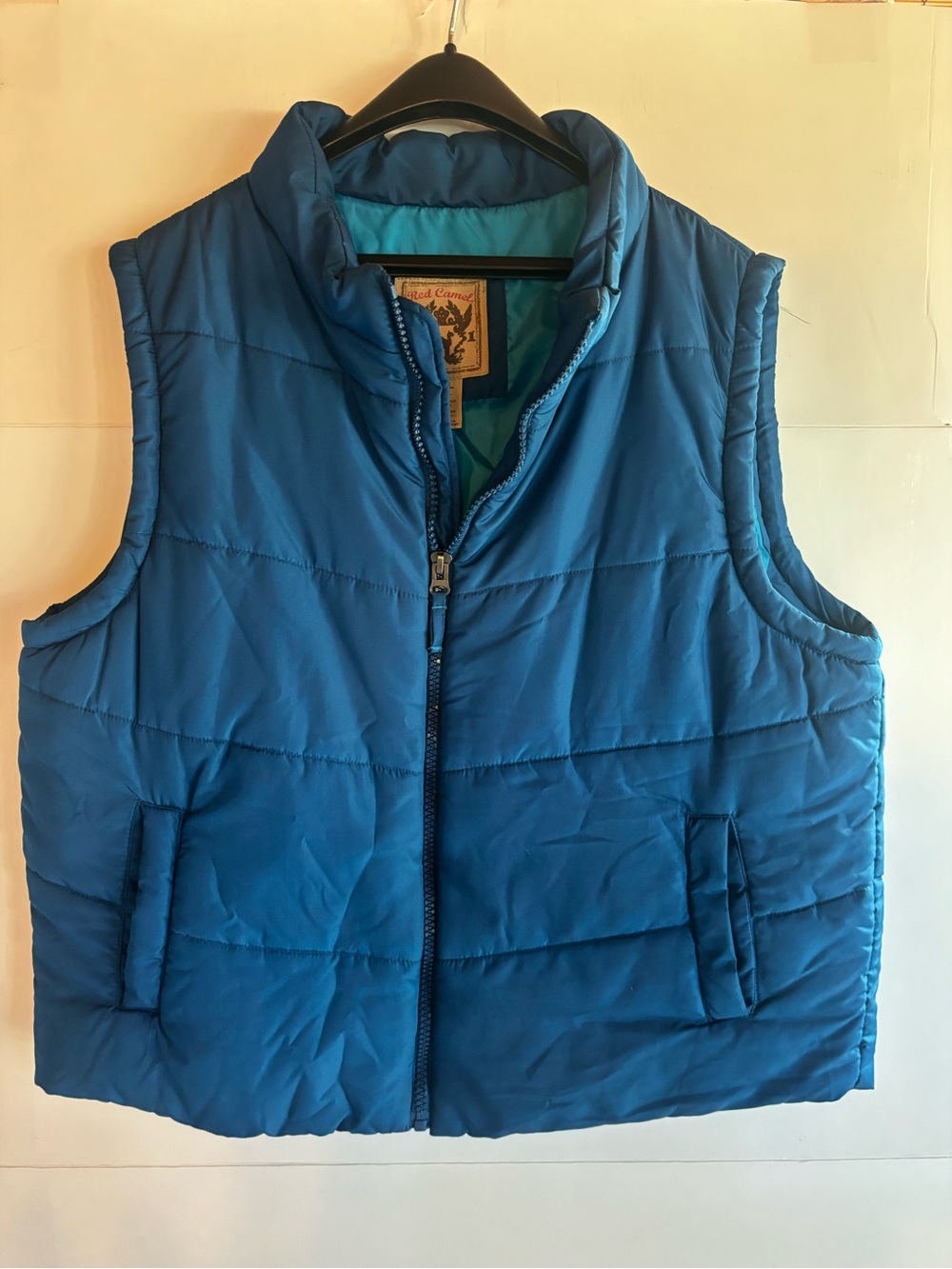 Red Camel Men's Blue Puffer Vest Full Zip Stand-Up Collar 2XL Quilted